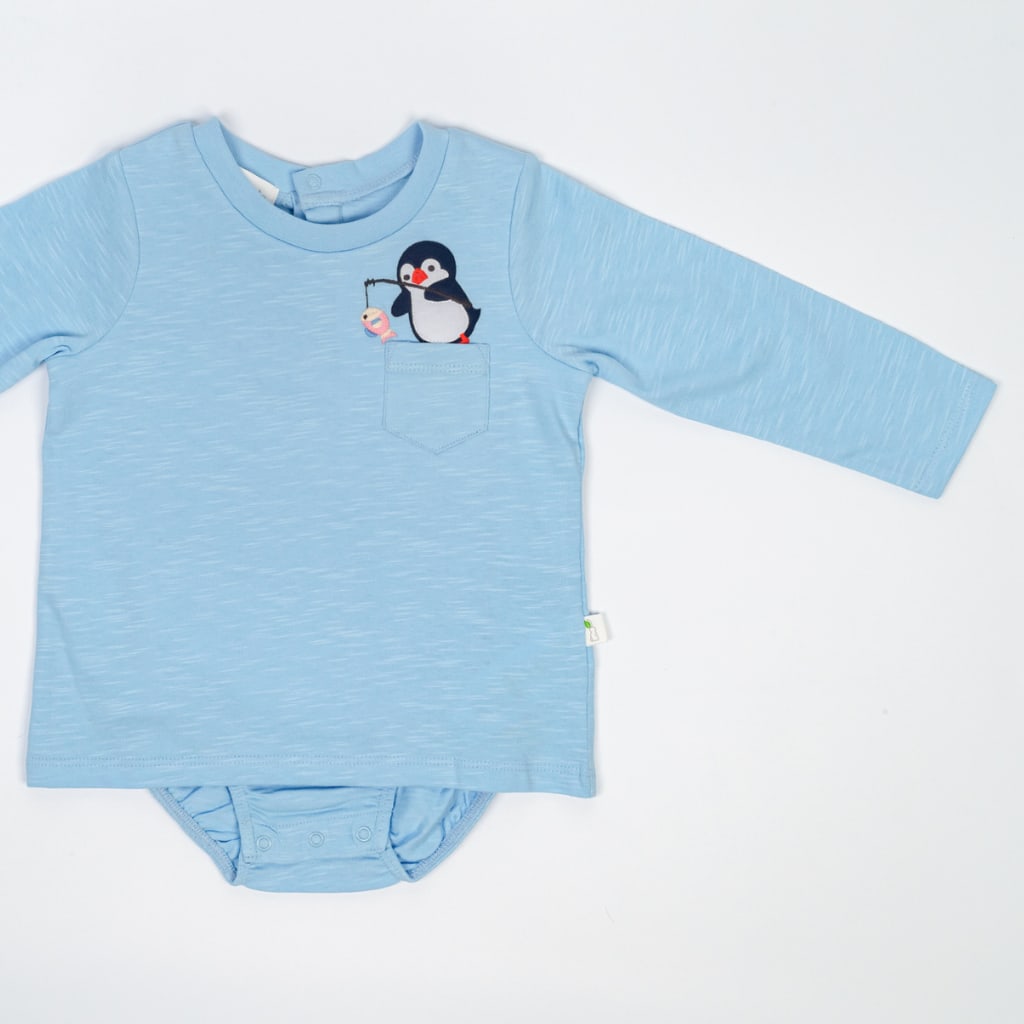 Go Fish! T Shirt Bodysuit - Artic Blue