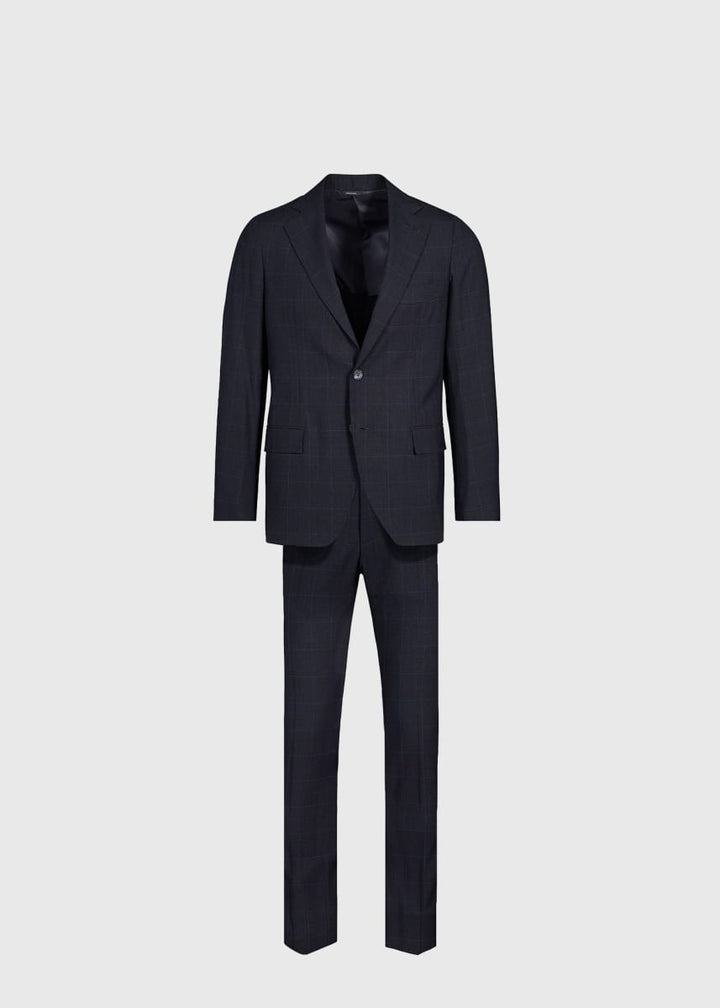 Plaid Wool 2-Piece Suit - Grey