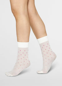 Eva Dot Sock Set - Ivory/Pink