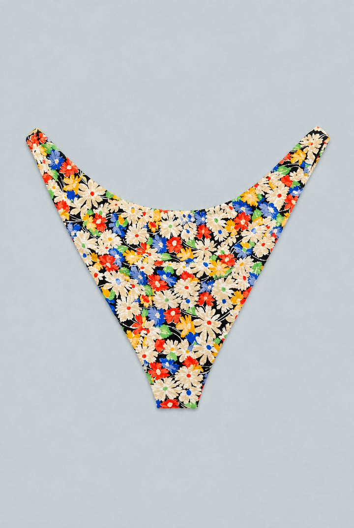 Floral Low Rise Bikini Bottoms - Black Combo