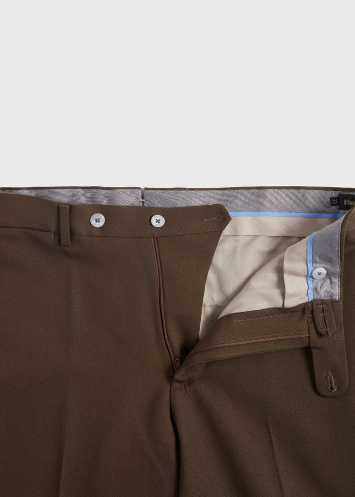 Wool Twill James Dress Trouser - Brown