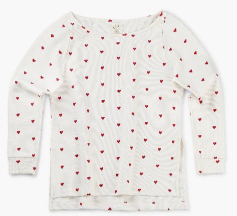 Organic Lounge Top - Tiny Hearts