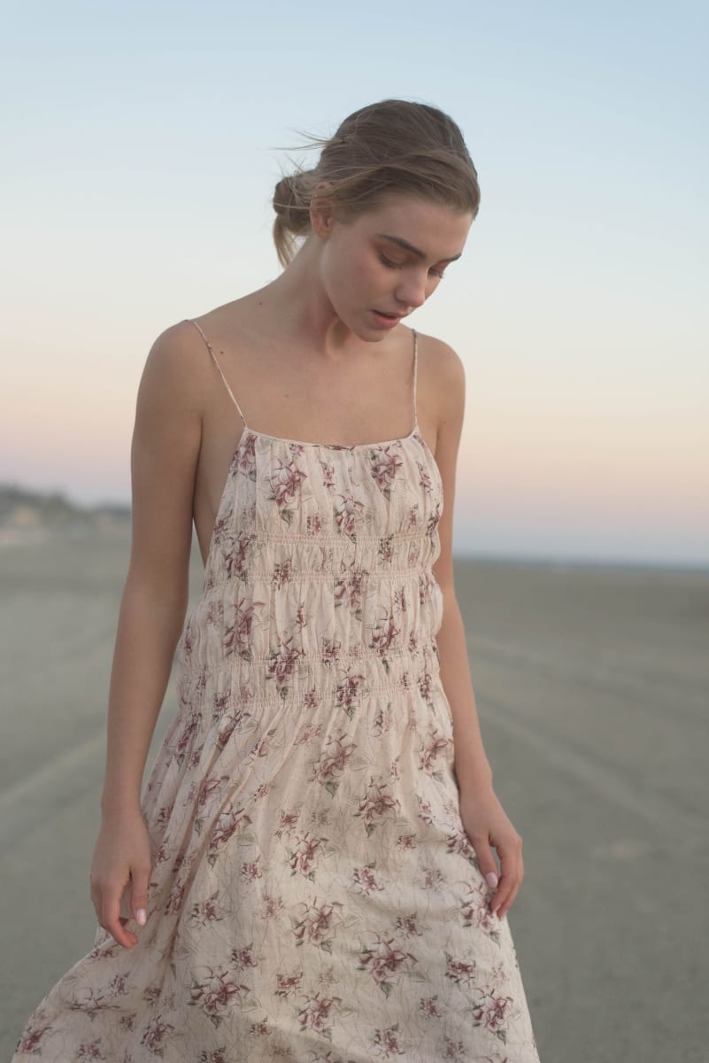 Cecilia Open Back Ramie Dress - Floral