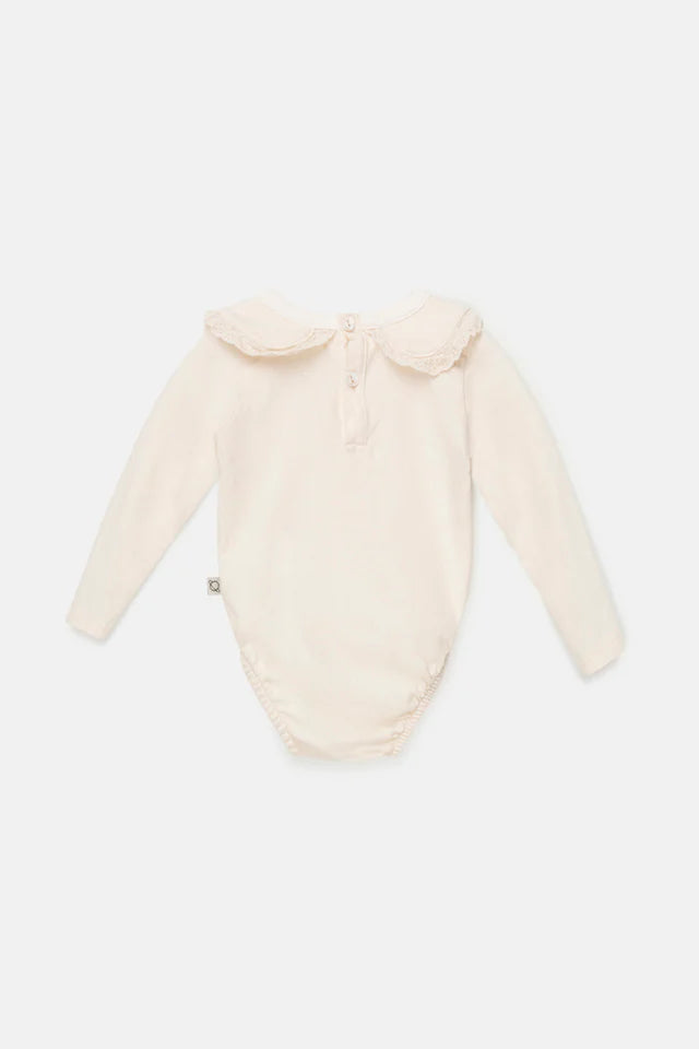 Organic Baby Collar Bodysuit - Ivory