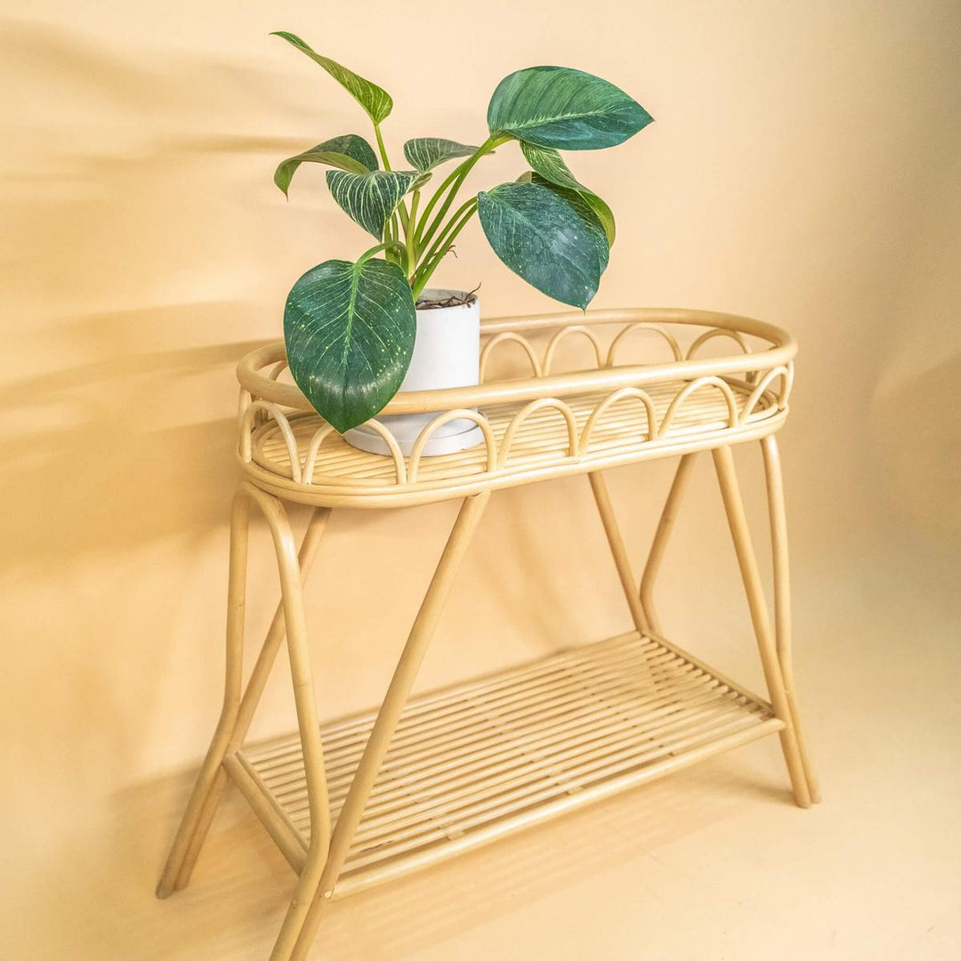 Sage Wicker Plant Stand