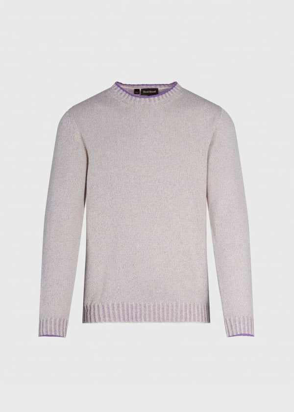 Cotton Summer Moulinee Crew Neck Sweater - Lavender