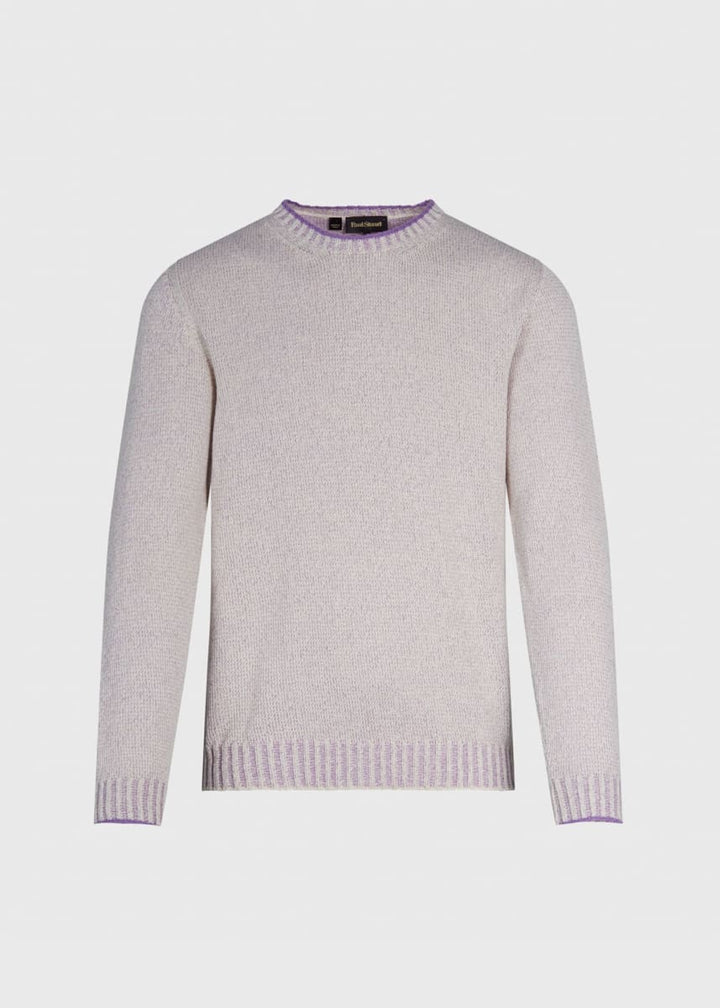 Cotton Summer Moulinee Crew Neck Sweater - Lavender