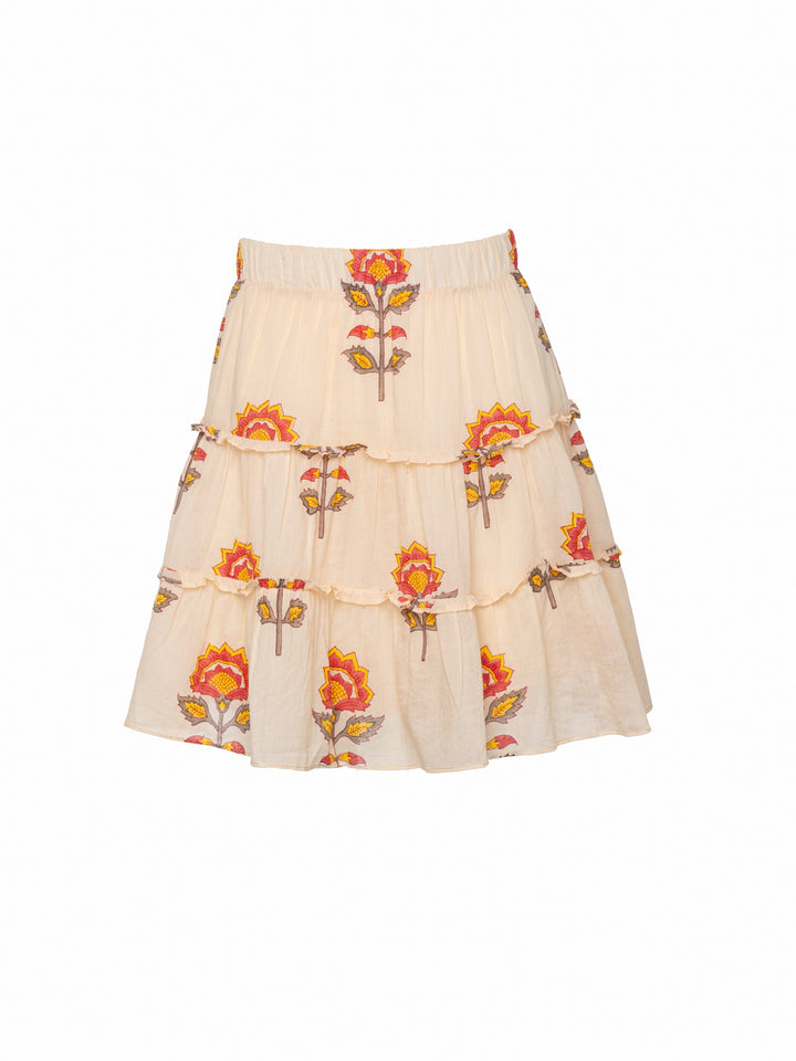 Kahina Mini Skirt - Peach Floral