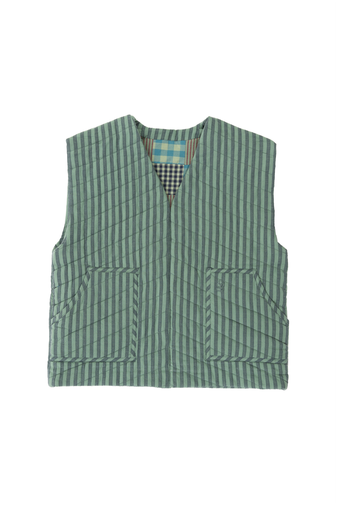 Reversible Kids Vest - Mint Patchwork