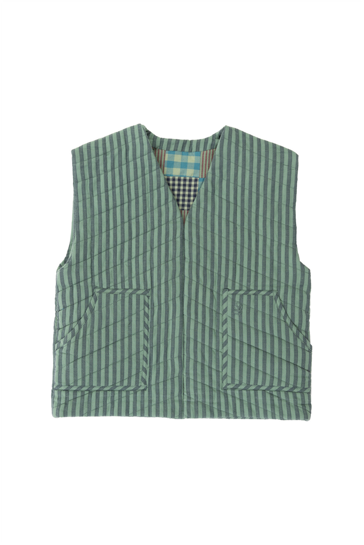 Reversible Kids Vest - Mint Patchwork