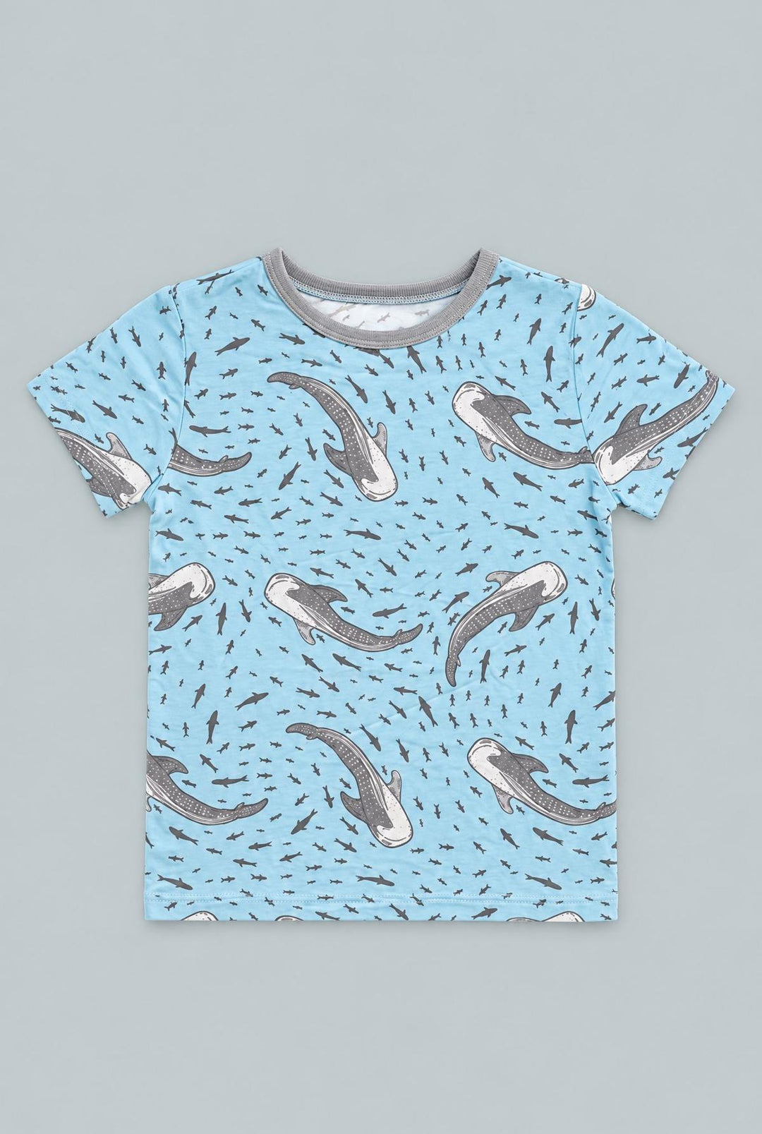 Big Kid Pajama Short Sleeves - Swirling Sharks