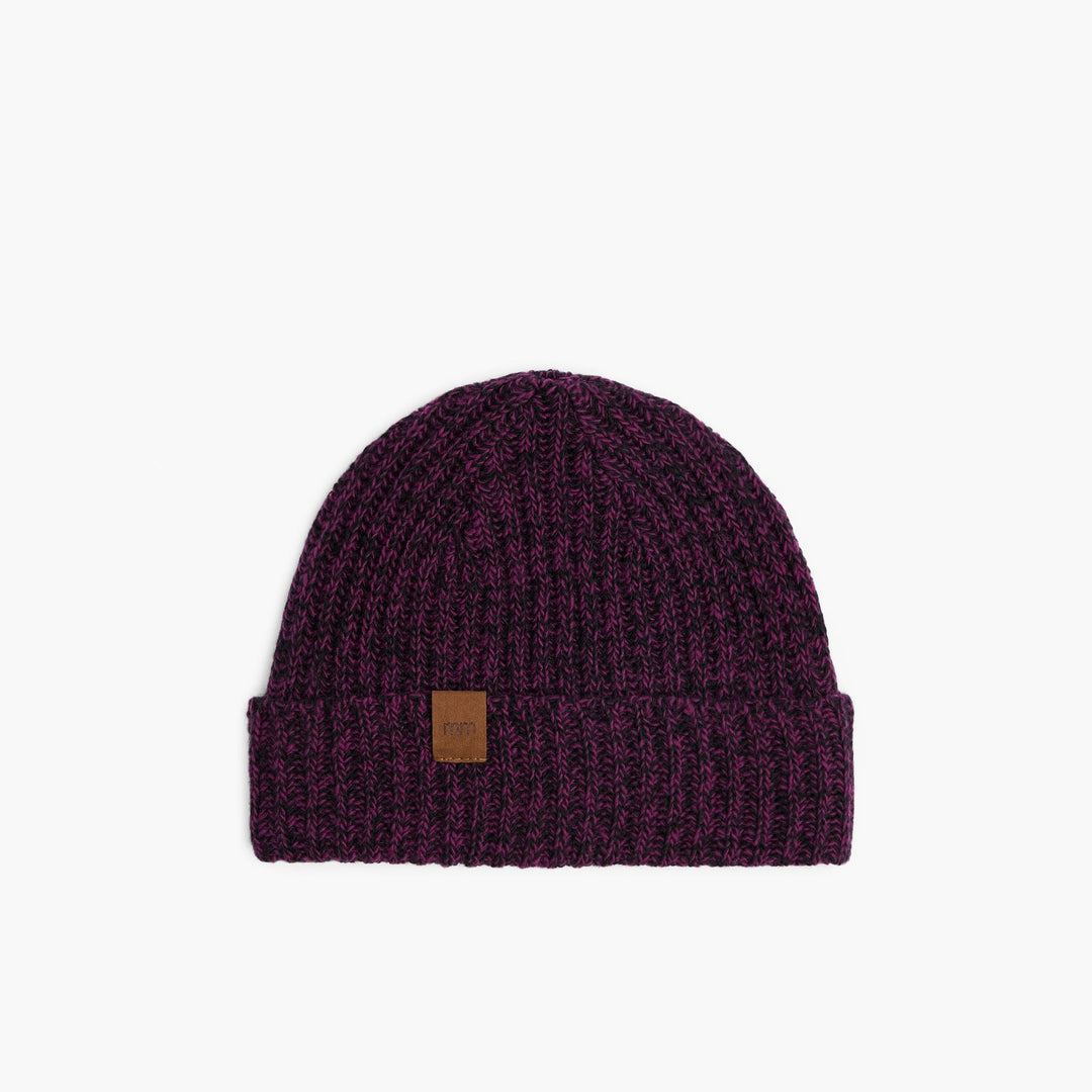 Adult Tweed Toque - Melange Berry & Black