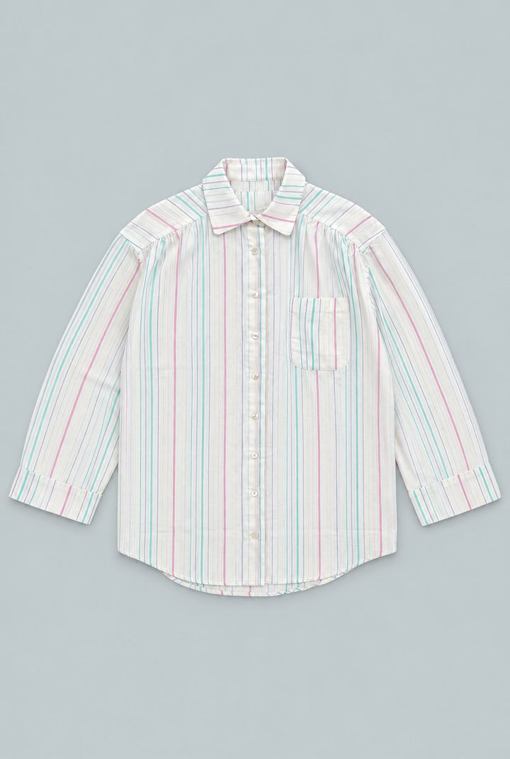 Long Sleeve Woven Pajama Set - Pastel/Multi