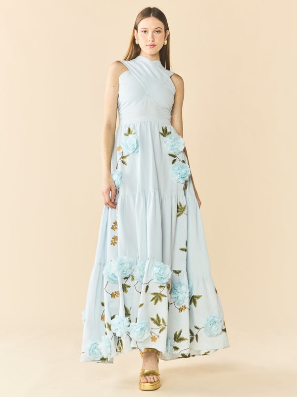 Isabel Dress - Lotus Garden Blue