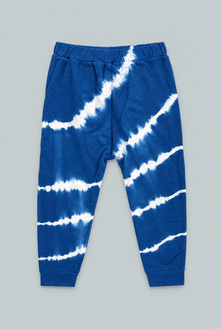 Kids French Terry Harem Pant - Cloud Navy Tie Dye