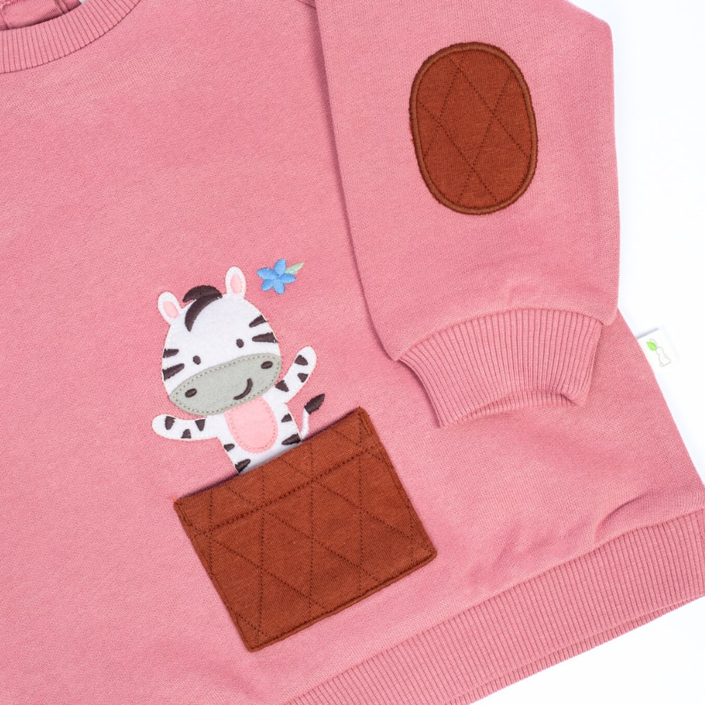 Zebra Brushed Fleece Sweatshirt - Beets
