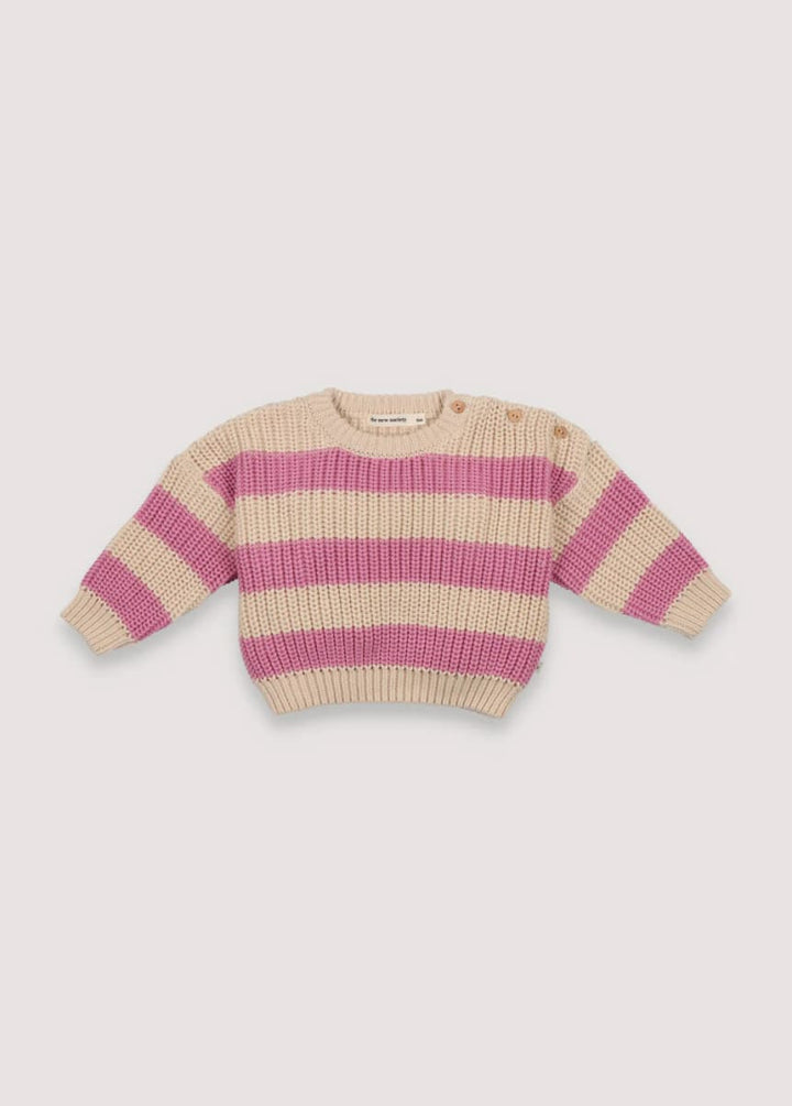Myra Baby Jumper Natural & Iris Lilac Stripes