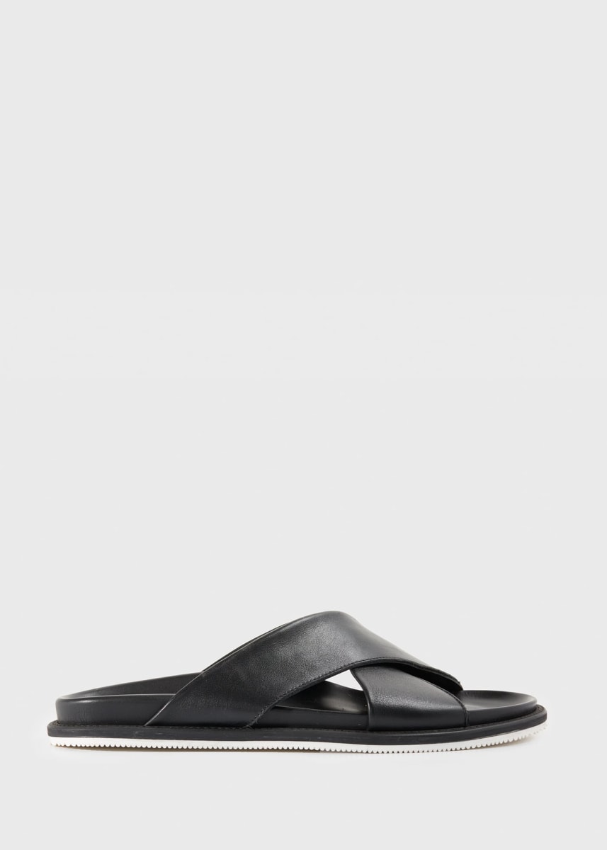 Punta Leather Slide - Black
