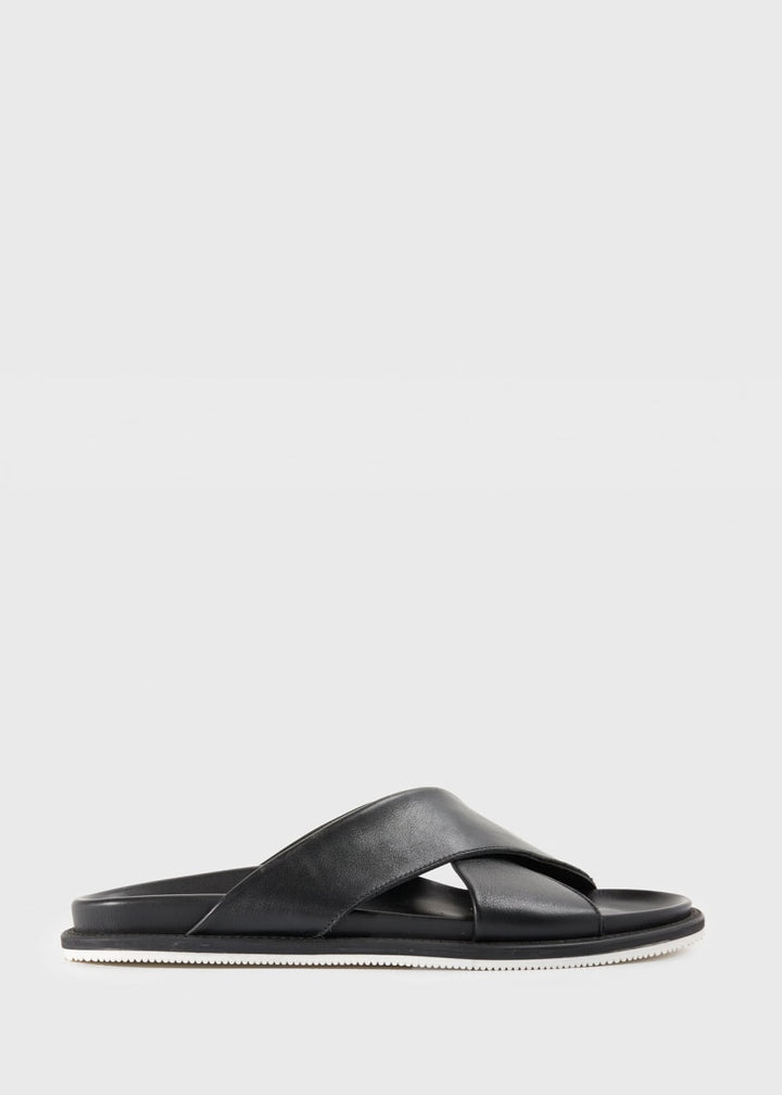 Punta Leather Slide - Black