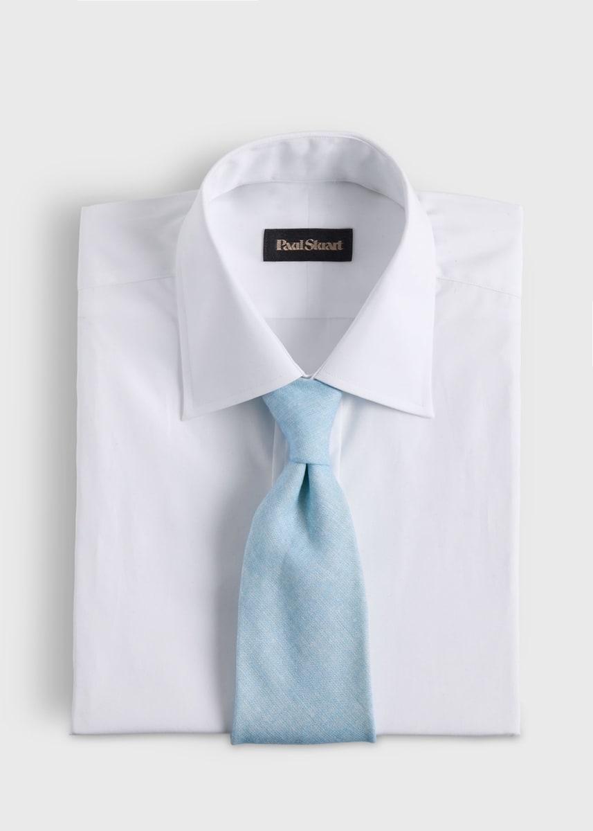 Printed Linen Tie - Teal