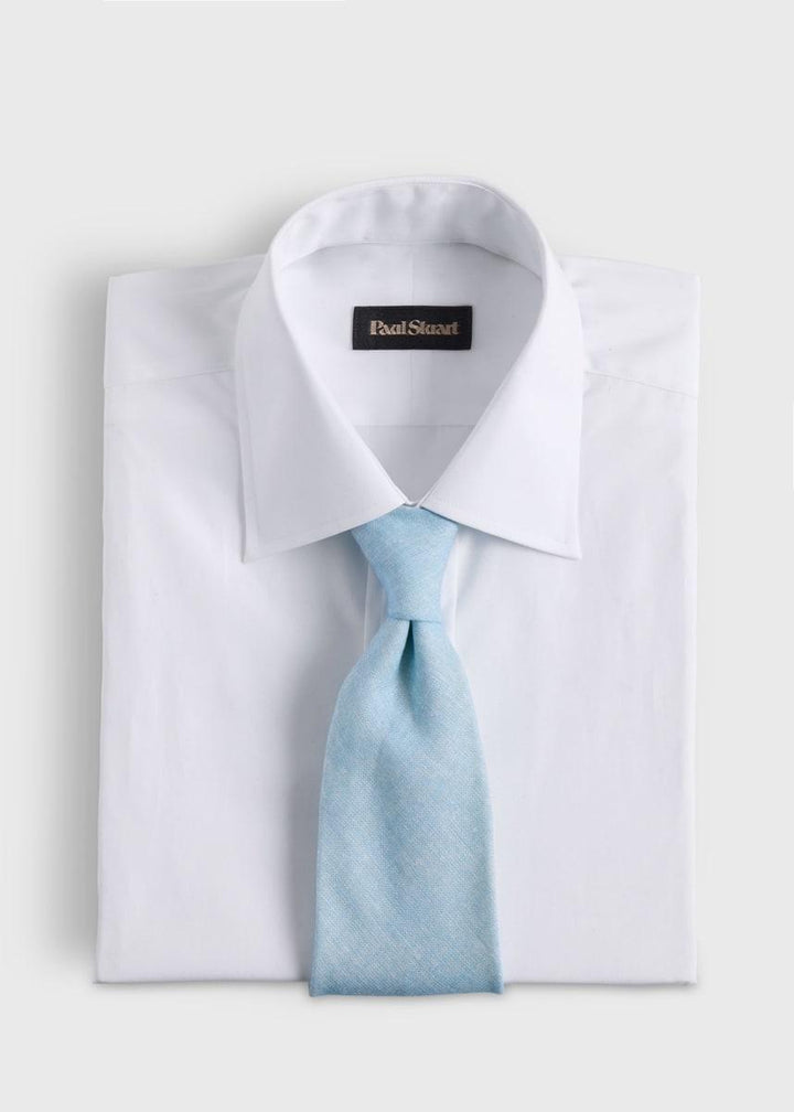Printed Linen Tie - Teal