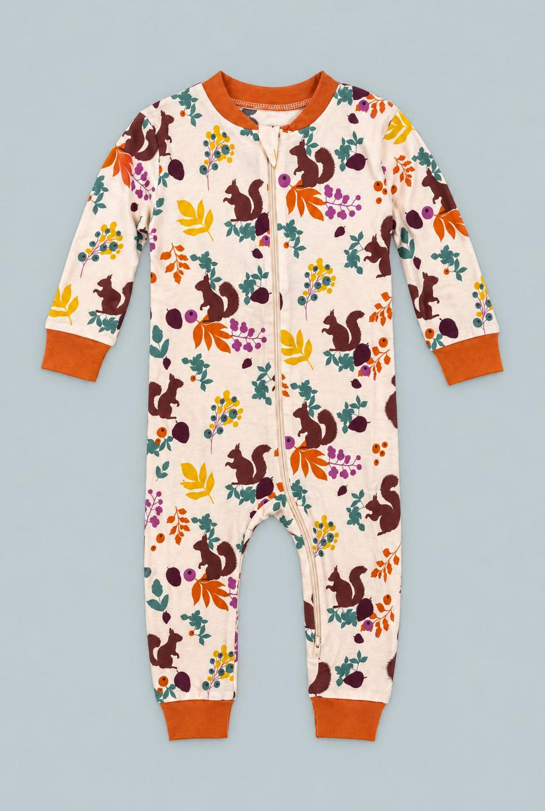 Full Zip Footless Pajama - Squirrel