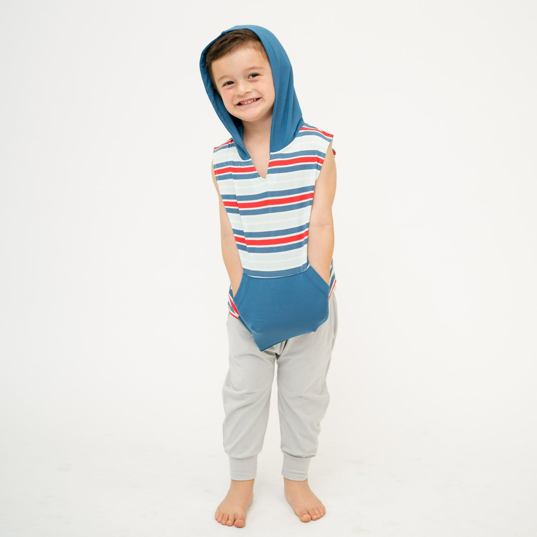 Tank Hoodie - Stripes Red/White/Blue
