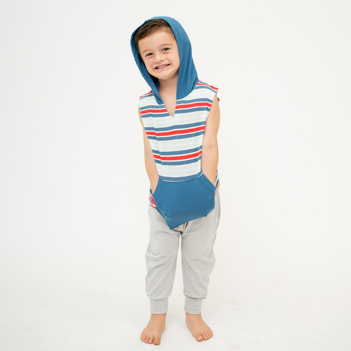 Tank Hoodie - Stripes Red/White/Blue