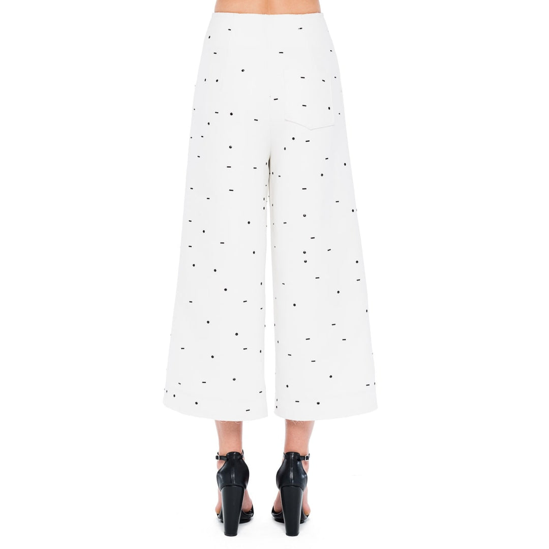 Embellished Renata Pant - White