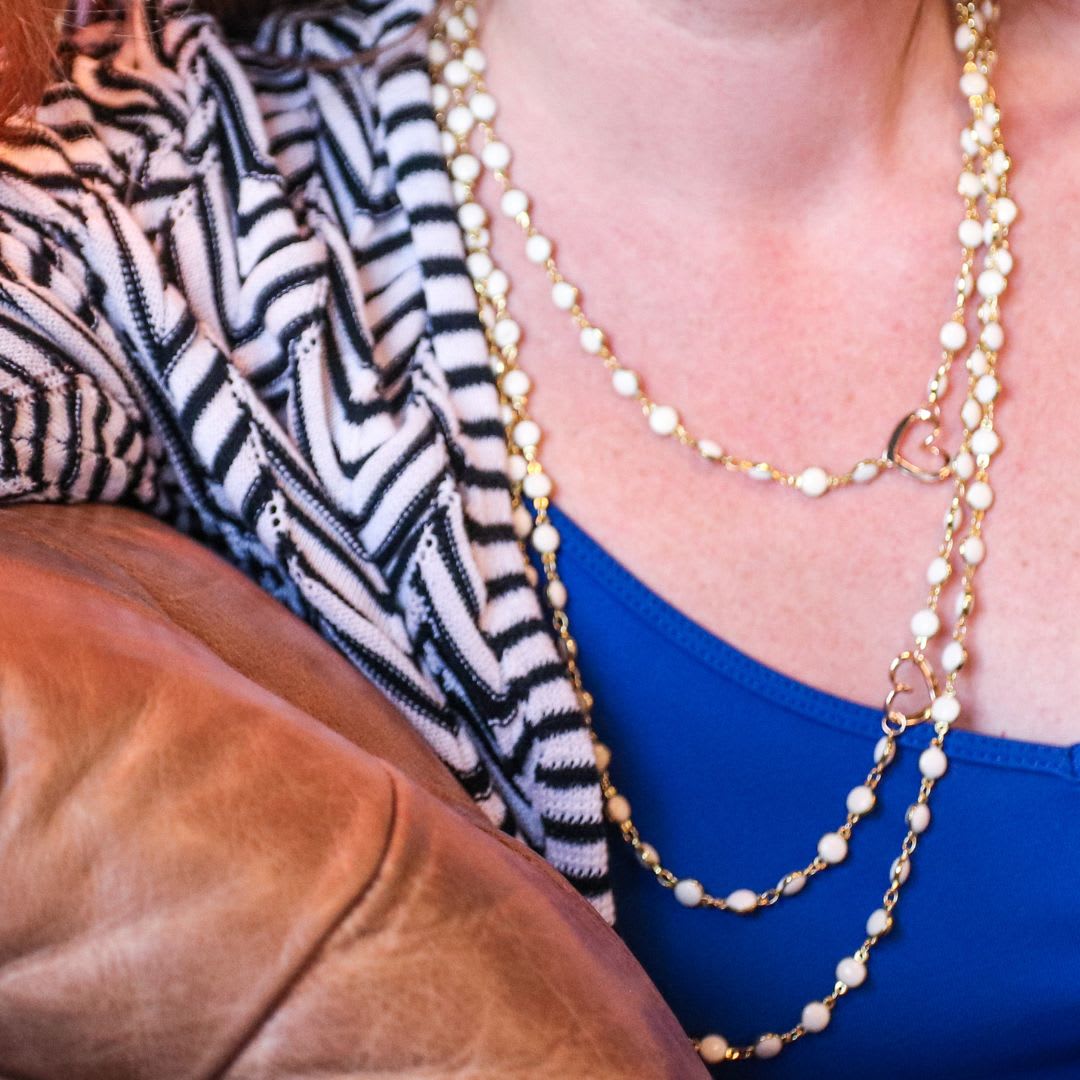 Love Story White Layered Necklace