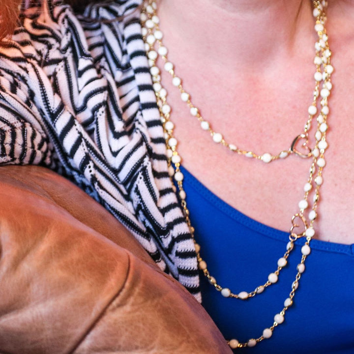 Love Story White Layered Necklace