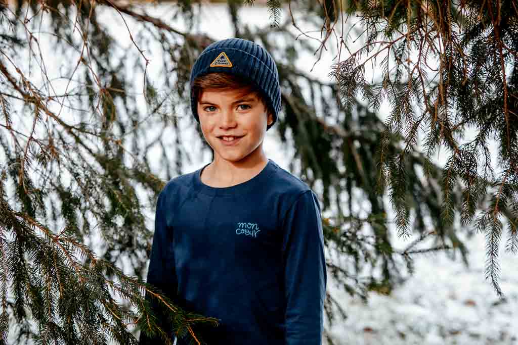 Kids Tree Climber Beanie Hat - Navy