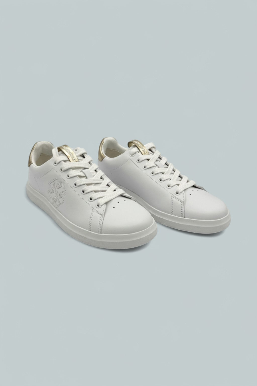 Double T Howell Court Sneakers - Titanium White / Spark Gold