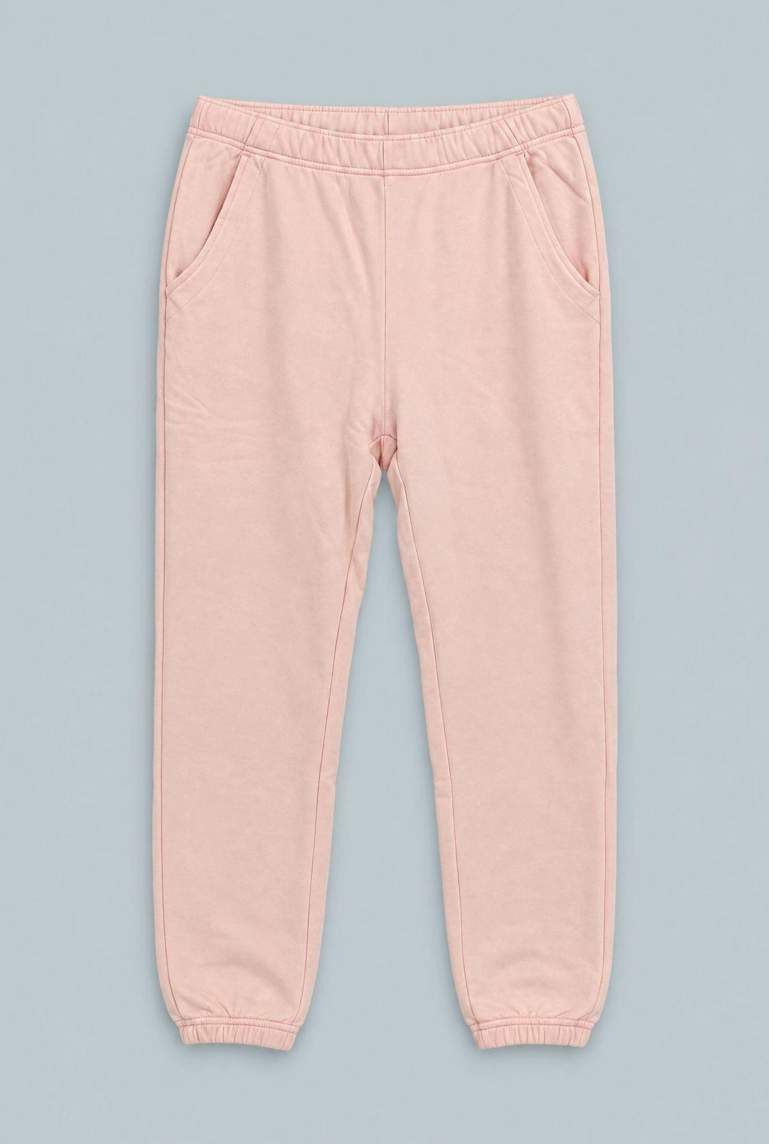 Classic Sweatpants With Contrast Stitch - Pale Peach