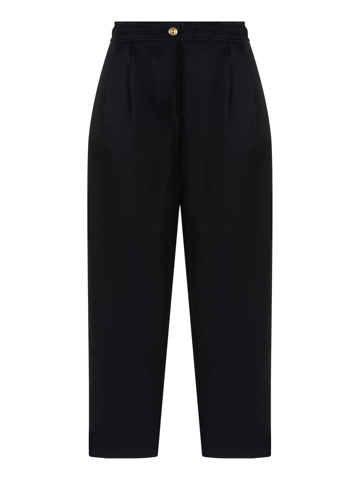 High-Waisted Carrot Pants - Dark Navy