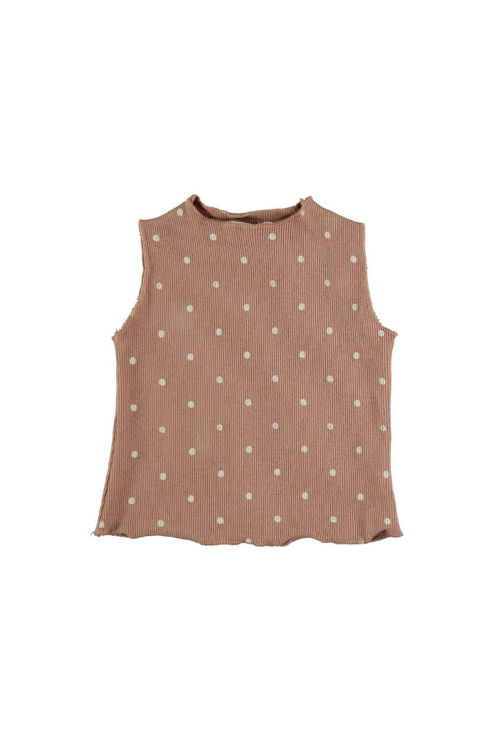 Organic Baby Tank Dots - Terra Cotta