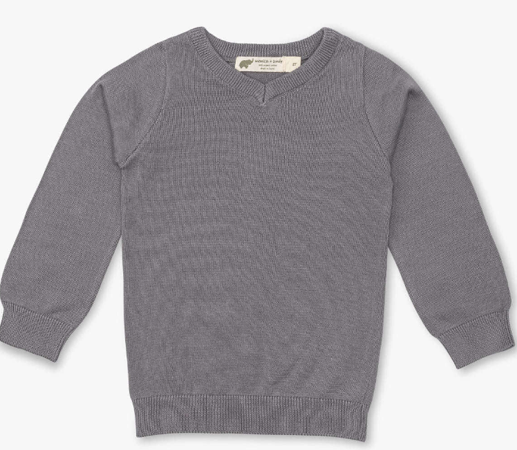 V-Neck Sweater - Grey