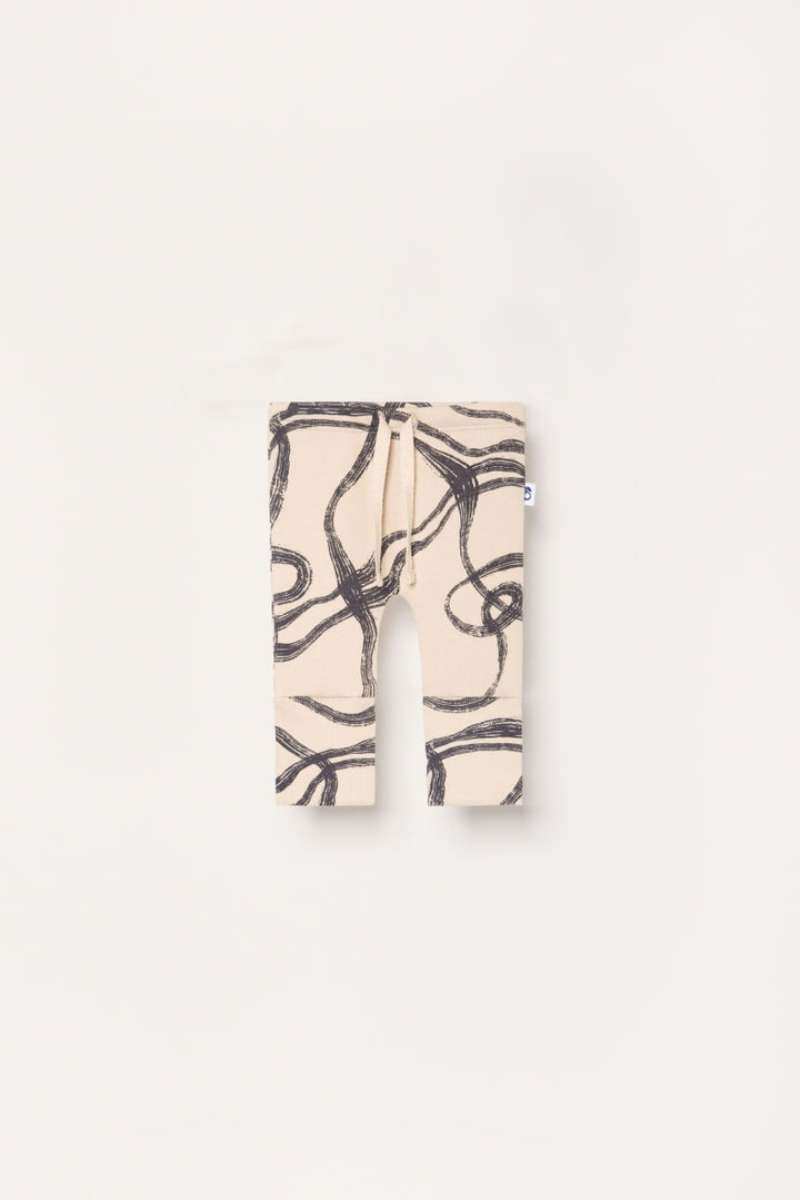 Organic Ribbed Baby Pants - Wind