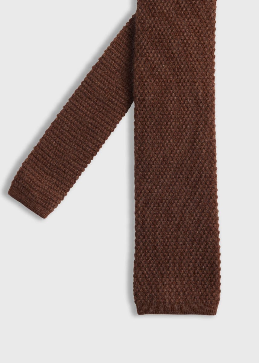 Cashmere Knit Tie - Dark Brown