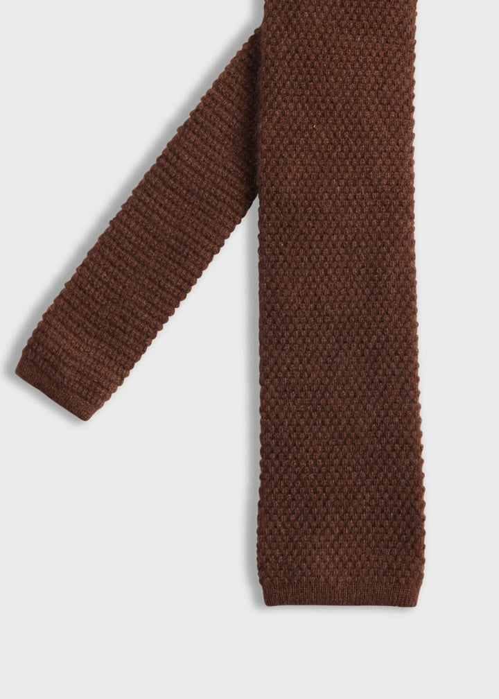 Cashmere Knit Tie - Dark Brown