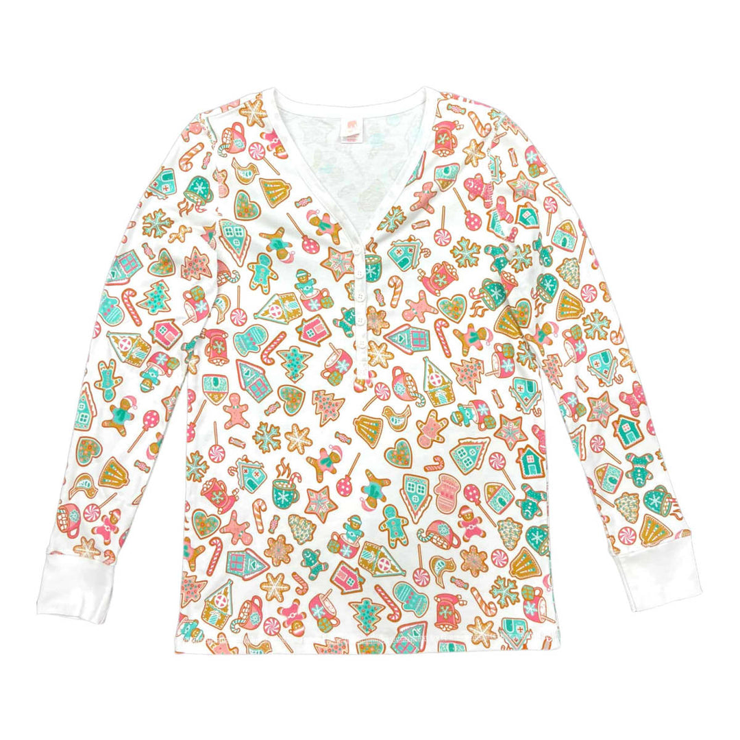 Womens Jogger & Henley Pajama Set - Gingerbread