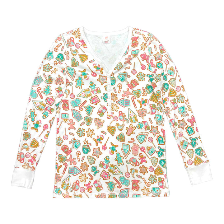 Womens Jogger & Henley Pajama Set - Gingerbread