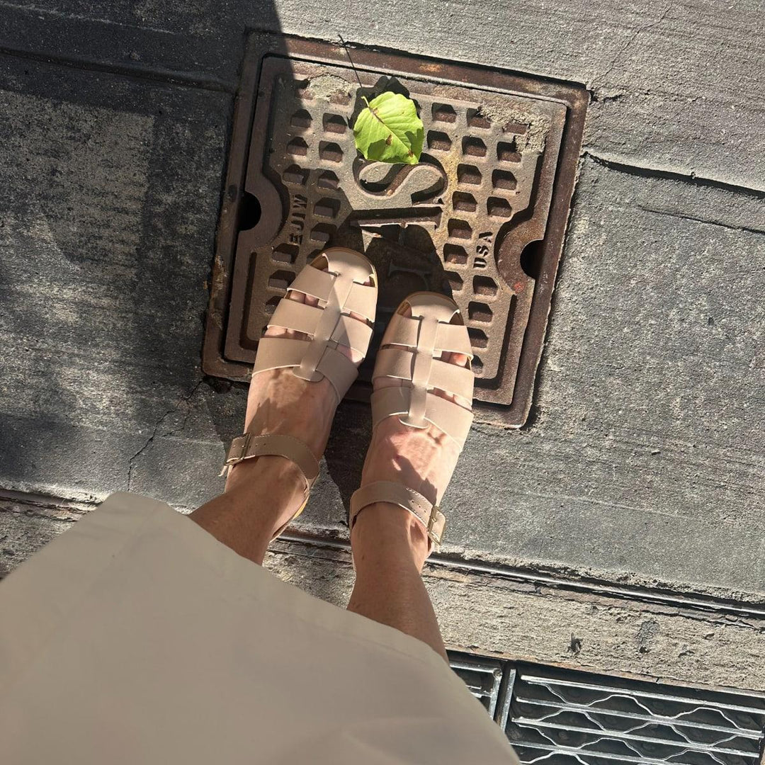 Mira Fisherman Sandal - Greige Snake - FINAL SALE