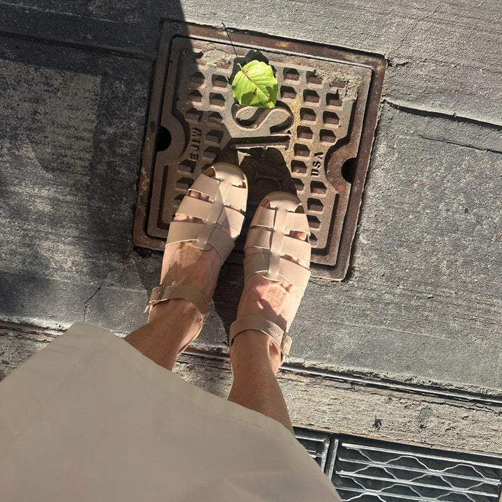 Mira Fisherman Sandal - Greige Snake - FINAL SALE