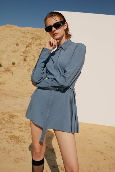 Free Heaven Pleated Dress - Coronet Blue