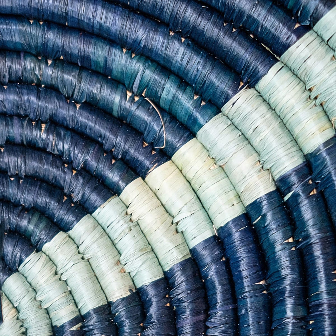 Coastal Woven Bowl 12" - Cool Stripe