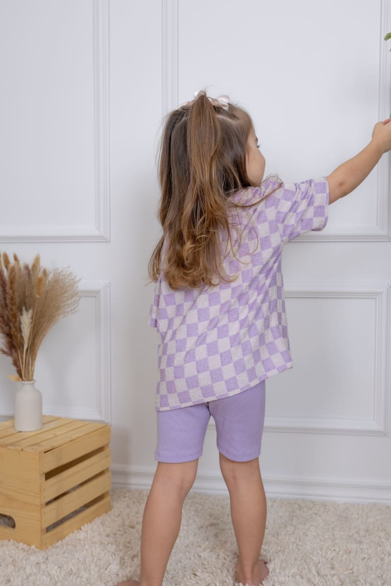 Grow With Me Biker Shorts - Lavender Macaron Rib