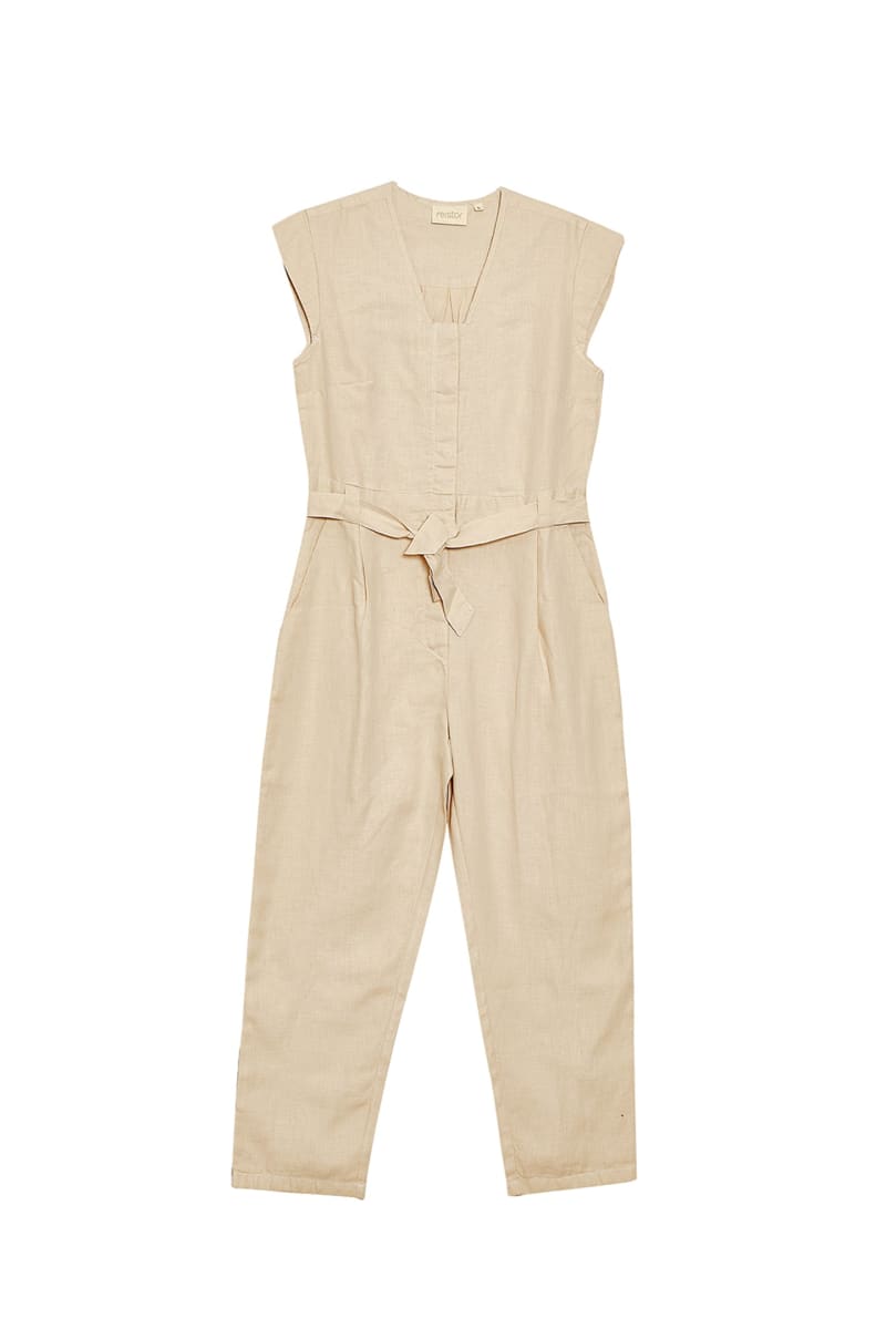Evening Chai Jumpsuit - Neutral Beige