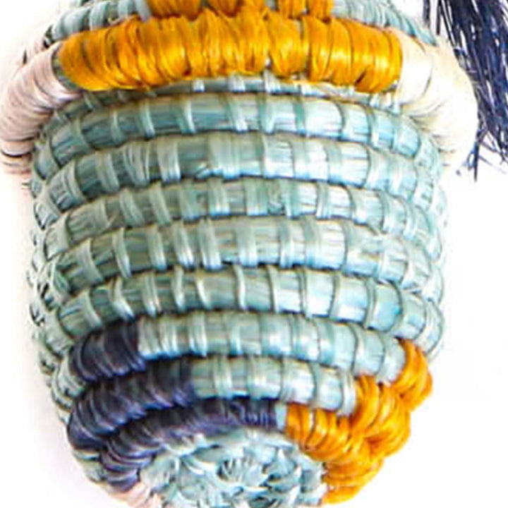 Woven Keychain - Blue Tassel