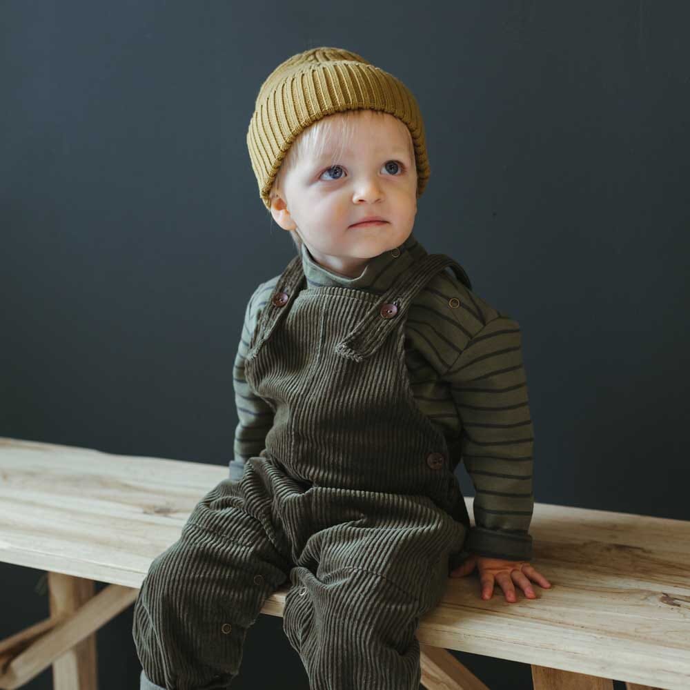 Organic Corduroy Overalls - Toffee One Pieces Kid Wild 